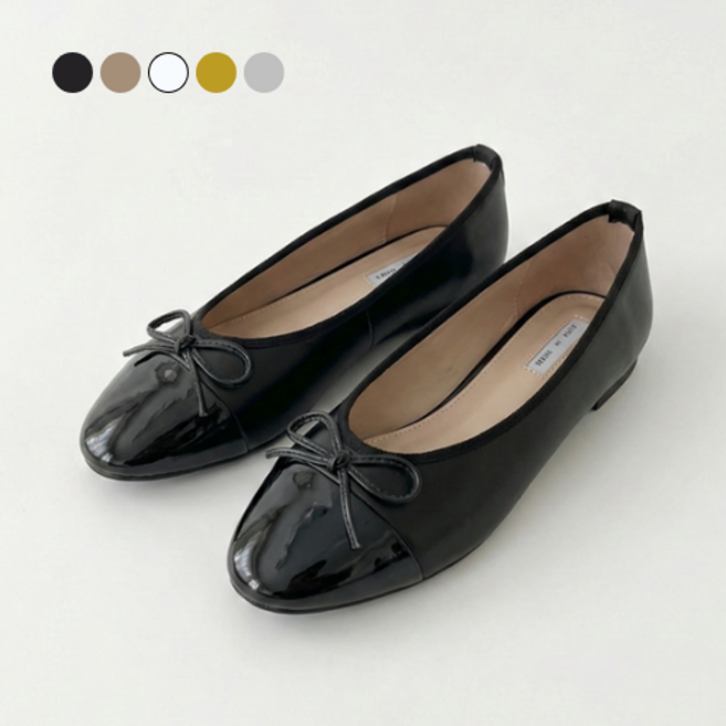 페조 여성 리본 플랫슈즈 배색 캡토 베이직 PZSL-KA-K5202