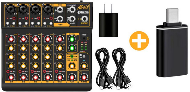 사운드믹스 방송용 오디오 파워앰프 음향믹서 공연, Mini6 + Android 시스템 어댑터