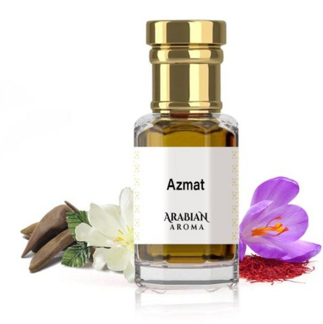 Arabian Aroma Azmat Attar | Saffron & Oud Fragrance with Musk Base | Attar for Men Long, 1개, 6ml
