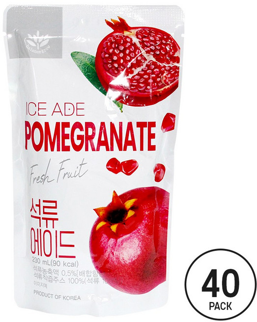 코스트코 편의점 에이드 석류에이드 액기스 원액 주스 아이스 음료 팩 파우치 40팩, 230ml, 40개