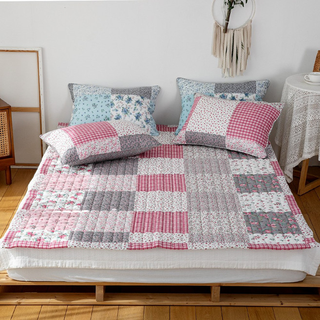 베딩앤데코 순면 100% 30수 광목 봄봄 침대패드겸 거실 카페트 SS/Q/JK 점보 특대카페트, 블루