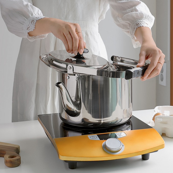 인덕션주전자 스텐주전자 물끓이는 보리차 홈즈 들통형 대용량 주전자 7L, 1개