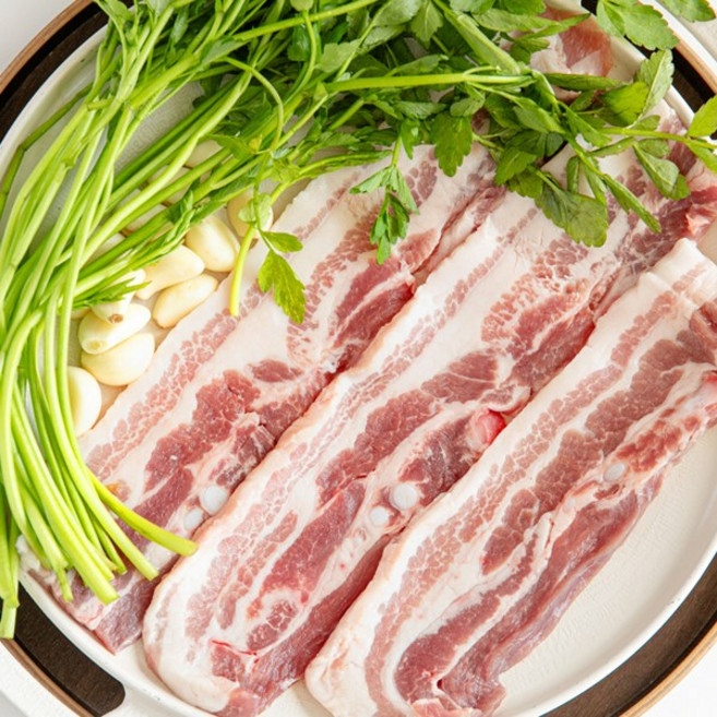 [바라봄] 미나리 삼겹살 세트 500g1kg1.5kg(삼겹살 +미나리), 500g(삼겹살 300g+미나리 200g)