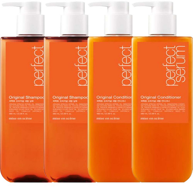 미쟝센 퍼펙트 세럼 오리지널 680ml (샴푸+린스), 2개