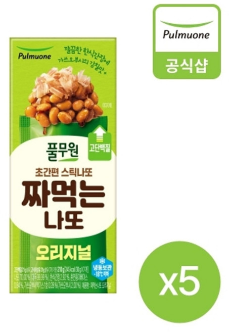 풀무원 짜먹는나또 오리지널(210g)X5개, 1박스, 210g