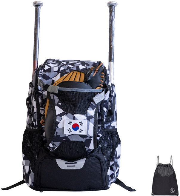 VITALO 코리아 프로플레이 멀티 백팩 야구 축구 농구 KOREA 가방 (PGN짐쌕가방 지급), 1개, 그레이 믹스