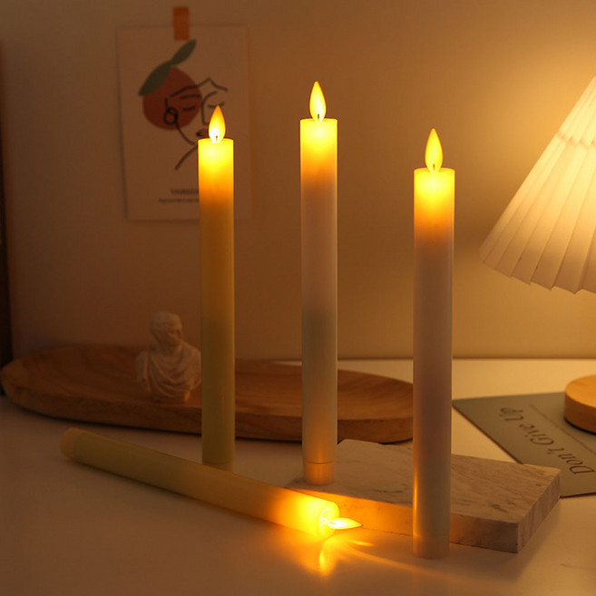 [윈플라잉] 꺼지지 않는 건전지양초 집회 촛불 양초 6p+ AAA12p 건전지 포함, lde캔들 6p(1개)+AAA12p 건전지포함