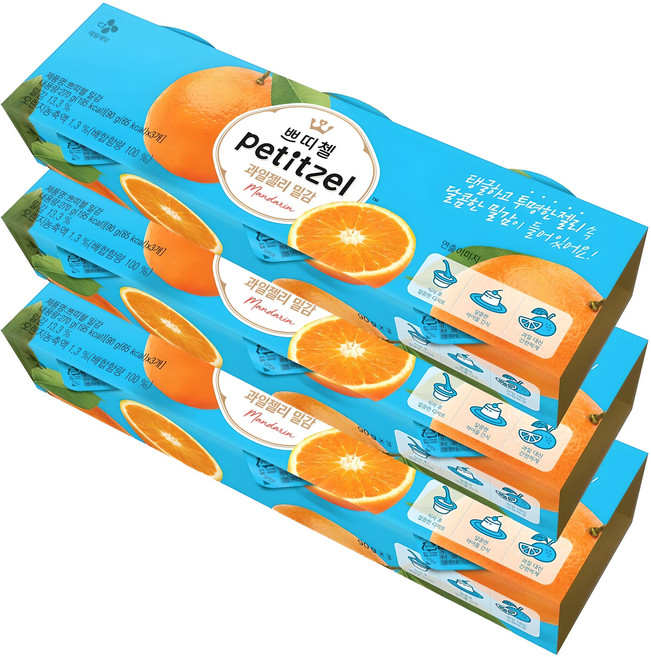 쁘띠첼 과일젤리 밀감 3개입, 270g, 3개