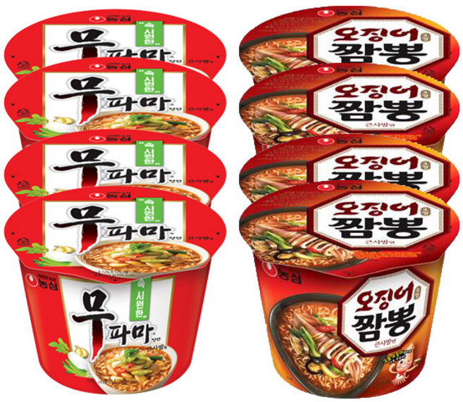 농심 무파마탕면 큰사발 112g x 4개+오짬115g 4개, 8개
