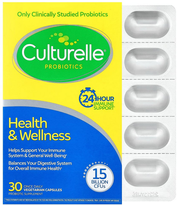 컬처렐 프로바이오틱스 건강 및 웰니스 150억 CFU 1일 1회 베지 캡슐 30정, 1개