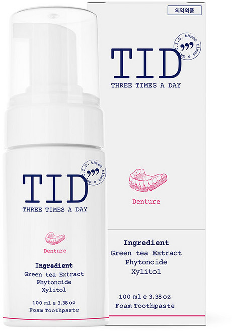 TID거품치약 티드클린 티드클린덴트 10통 클리너플러스 천연유래 저자극 의치 틀니 구강내장치 전용치약, 100ml, 10개