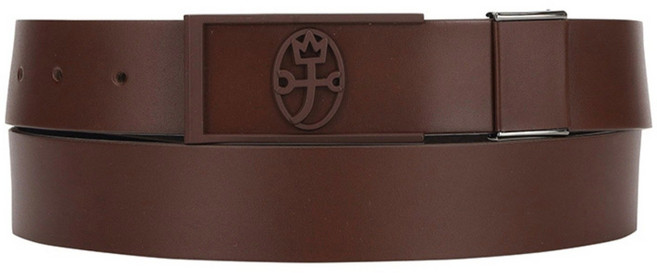 까스텔바작 BGEMGT202BR 남성 베이직 로고 버클 벨트, 브라운