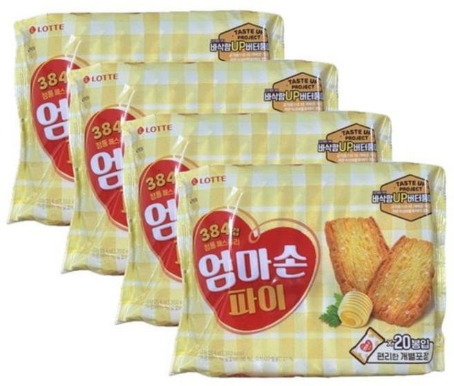 너만아는과자점 롯데제과 엄마손파이 254g x 4개 / 후식 디저트