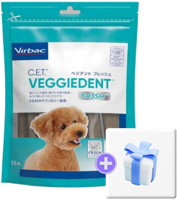 버박 C.E.T 베지덴트 후레쉬 덴탈껌 치석 입냄새 소형견 개껌 XS 15개 120g, 1개, 혼합맛