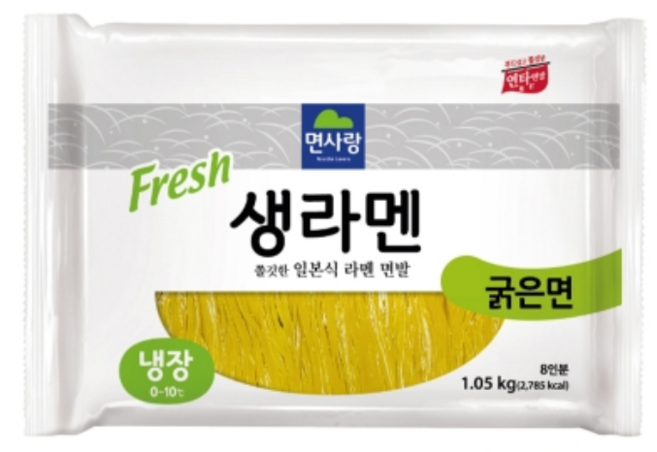 면사랑 생라멘 굵은면 1.05kg 10봉 1박스 냉장1개월 아이스박스무료, 10개
