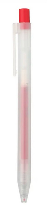 MUJI 젤 잉크 노크식 볼펜 0.5mm, 1개, 레드