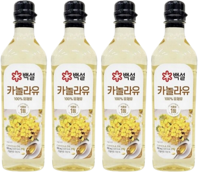 CJ제일제당 백설 카놀라유 900ml x4개, 4개