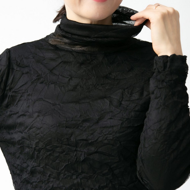 엄마옷마드레 요술 폴라 티셔츠 이너티 목폴라 강력 스판 4060 빅사이즈