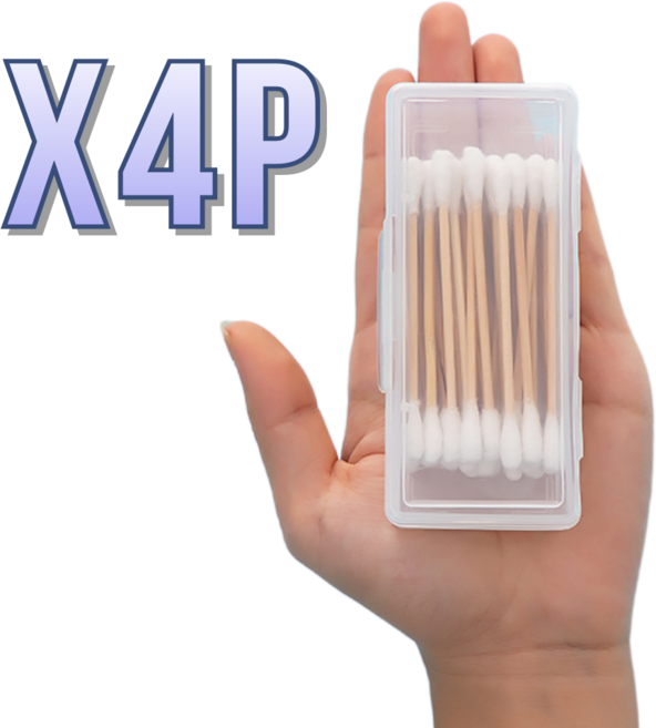 업마크 휴대용 면봉 케이스, 4개, 투명