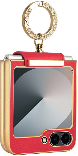 디상커 Z플립5/Z플립6/Z플립7 강화유리 가죽 핑거링 케이스 WCZH