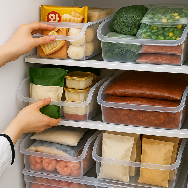 라이프온 그대로쏙 냉동실정리 용기, 2개, 투명