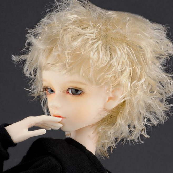 돌모아 구체관절인형 가발 SD 60cm 시멘틱모헤어 컬 단발 블론드 (8-9) Haul Wig (Blonde), 1개