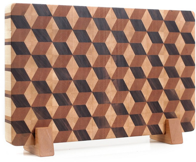 hoaken 호큰공방 큐브 엔드그레인 도마 나무도마 주문제작 맞춤도마전문, 월넛+체리+메이플, 1개