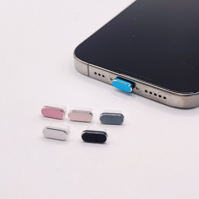 C타입 포트 먼지마개 6개 보호캡 노트북 아이폰 에어팟 충전 단자, 1세트, 6색 혼합