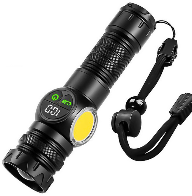 DDJJ 초강력 led 손전등 고휘도 후레쉬 밝기 조절 5000mAh 충전식 자석렌턴, 1개