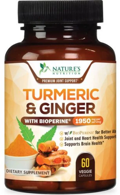 강황 커큐민 보충제 1950mg - 유기농 강황 & 생강 Turmeric Curcumin Supplement 1950mg - 95% Curcuminoids with Organi, 1개 - 쿠팡