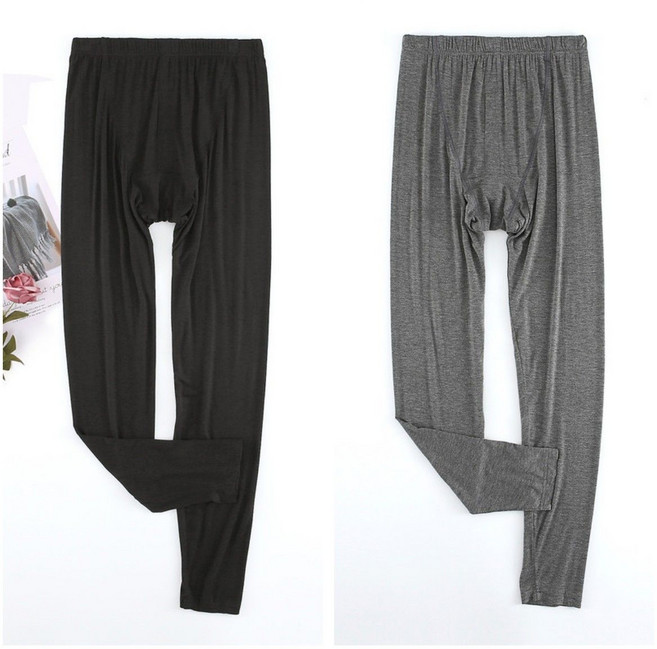 1+1 남성 내복 바지 이너 레깅스 바지 남자용 봄 가을 얇은 모달 스판 내의 바지 YCY