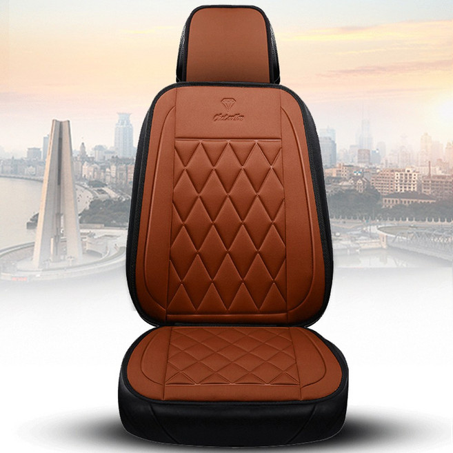 벤비아믹스 차량용 인테그럴 일체형 시트커버 자동차 방석 사계절 두꺼운 벤비아 시트카바 여름방석 겨울방석 장거리운전 00797, 1개, 브라운