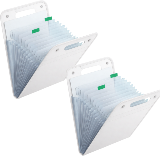 아코디언 A4 파일 수직 서류 보관함, 2개, 13칸