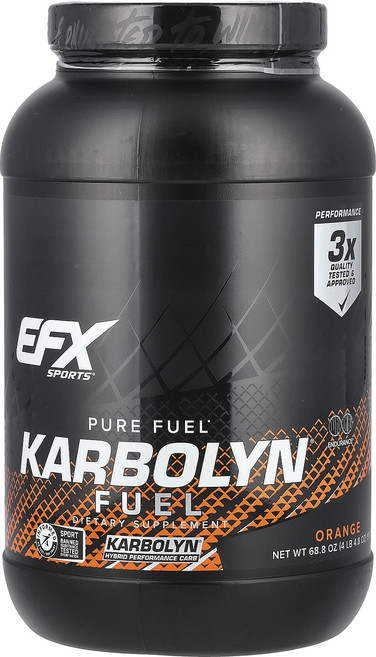 EFX 스포츠 Karbolyn Fuel 오렌지 맛 1950g 4.8oz), 1개, 1.95kg