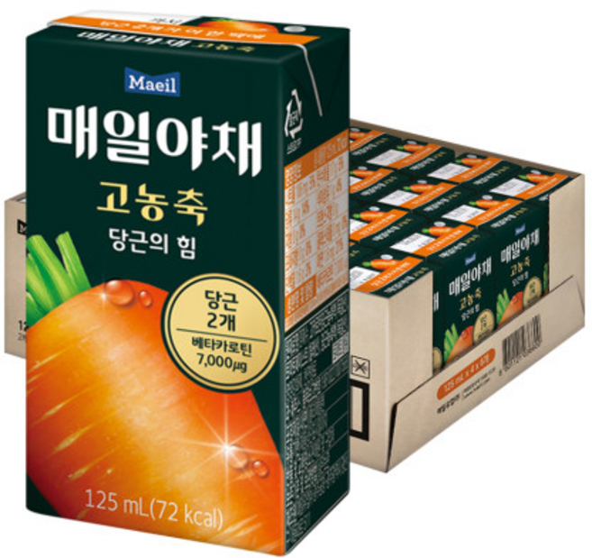 매일유업 매일야채 고농축 당근의힘 125ml, 12개