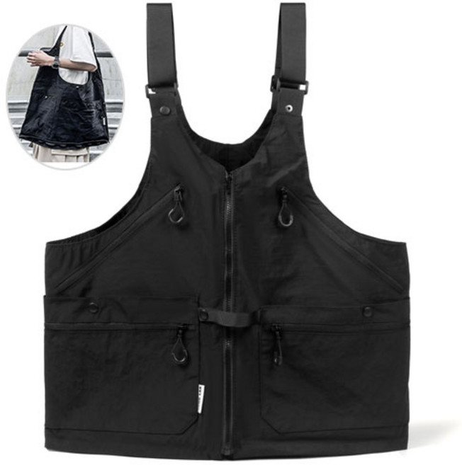 1상2템 다기능 아웃도어 낚시 캠핑 조끼 가방