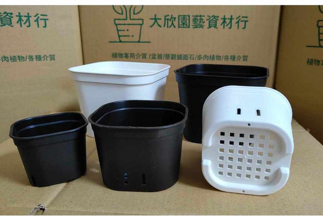 大欣園藝 圓角透氣盆 黑白 3吋 4吋 5吋, 1個, 三吋黑