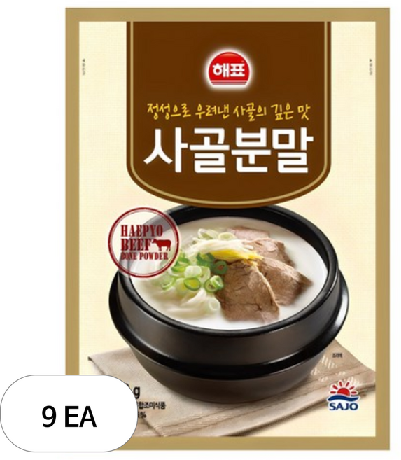 해표 사골분말, 500g, 9개