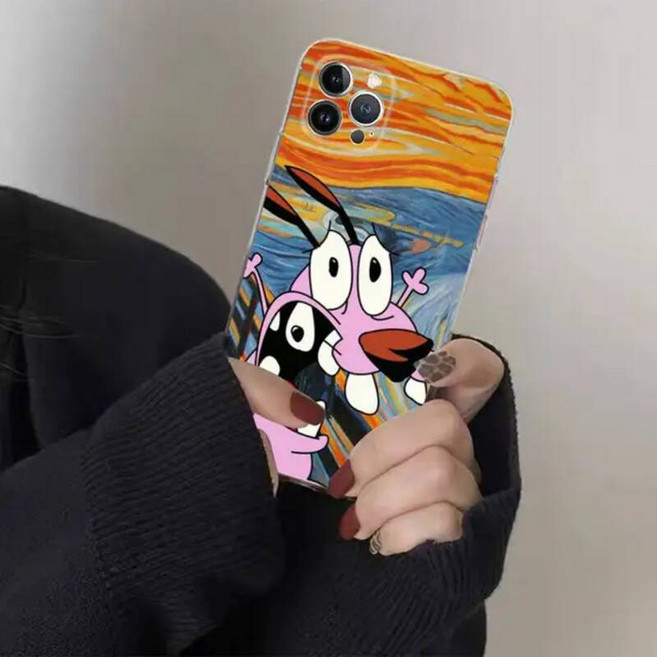 펫드라이룸 강아지 애견 드라이기 Funda-iPhone 14 11 12 13 미니 프로 XS 맥스 커버 6 7 8 플러스 X XR SE 만화 용기 겁쟁이 전화 케이스, For iPhone 14 plus, a1