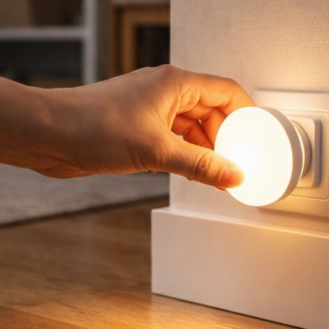 이케아 뫼르크레드 LED전등 센서등 콘센트형 무드등 수면등 2개입 1세트, 화이트