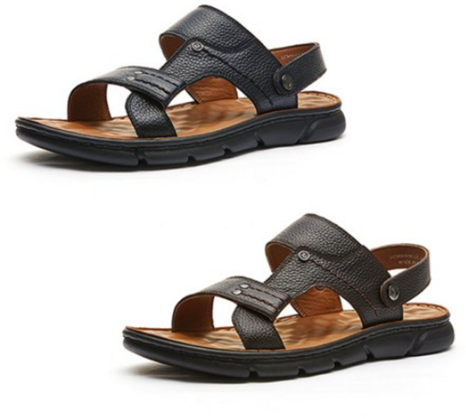 엘칸토 남성용 마쯔 소가죽 스티치 포인트 샌들 2.5cm LCMW84M126