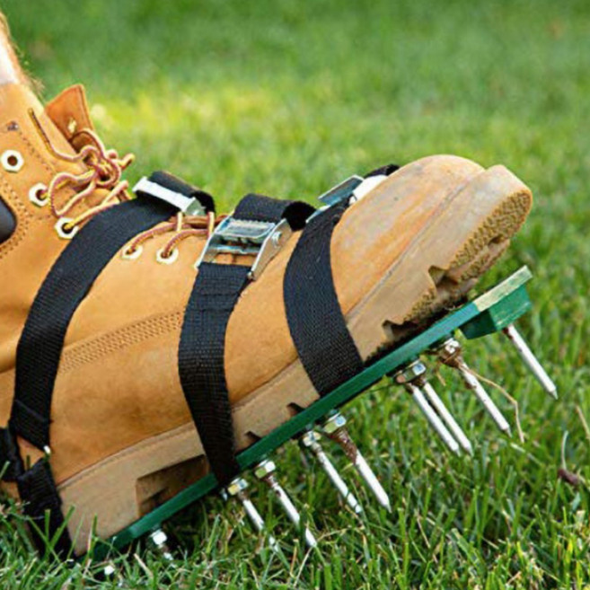 자체브랜드 잔디 에어레이션 신발 금속 메탈 버클 고급형, 1개