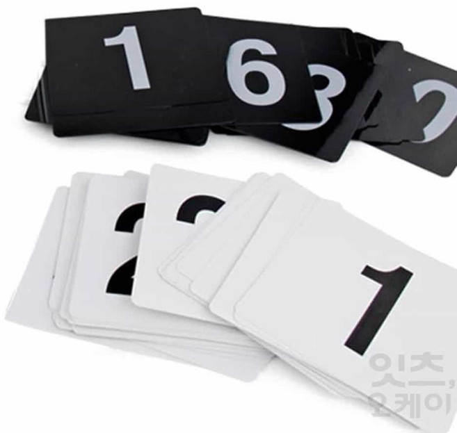로즈엘 플라스틱 숫자카드 테이블번호판 25매, 1개, 블랙