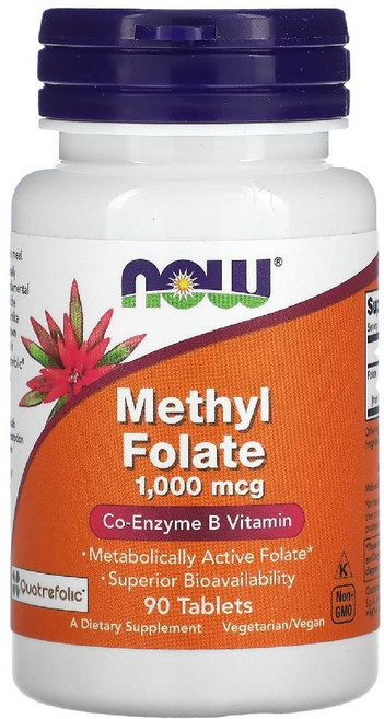 Now Foods Methyl Folate 나우푸드 메틸 엽산 1000mcg 90타블렛, 기본, 1개, 90정