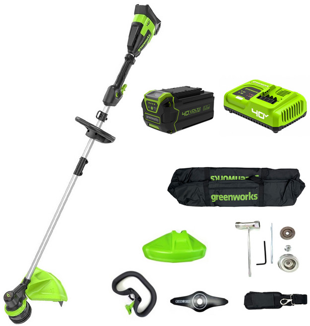 그린웍스 40V 전동 전기 예초기 충전식 잡초 벌초 잔디깎이, 예초기 본체+5ah배터리1개+급속충전기, 1개