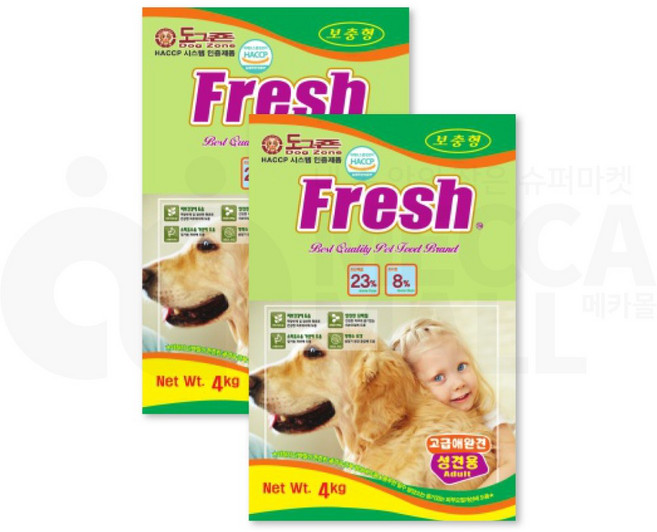 [등달몰] 도그죤 후레쉬 어덜트 4kg 리필형, 2개