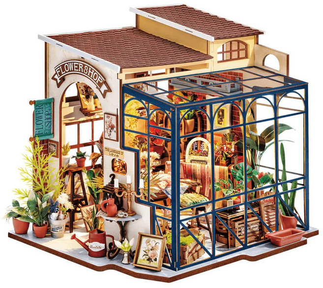 Robotime Rolife DIY微縮模型 艾米莉的花店, 1個, 艾米莉的花店（10小時左右）, multicolor