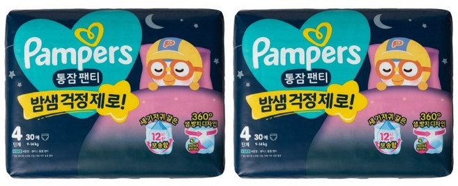 팸퍼스 2026 통잠 팬티형 기저귀 남여공용, 4단계, 60매