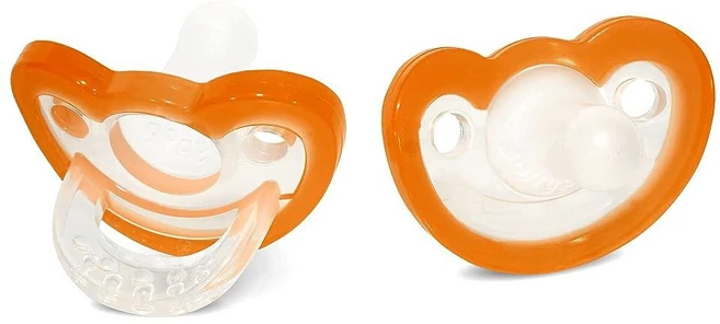 RaZbaby 졸리팝 투명 공갈 젖꼭지 0-3개월용 핑크 2팩, 2 Count, 주황색 - 쿠팡