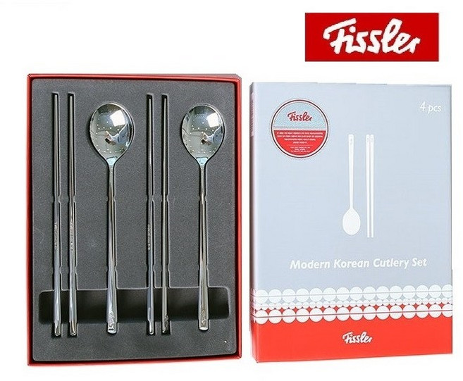휘슬러 수저세트 한식 양식 티스푼 커트러리 세트 (6종 택1), 실버, 2세트, 숟가락, 젓가락, 2인 수저세트 4p(숟가락 젓가락)
